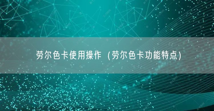 勞爾色卡使用操作（勞爾色卡功能特點）(圖1)
