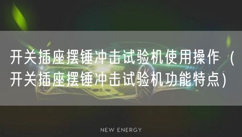 開關(guān)插座擺錘沖擊試驗機(jī)使用操作（開關(guān)插座擺錘沖擊試驗機(jī)功能特點）(圖1)